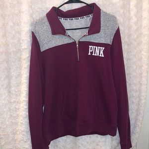 VS PINK Size Large maroon half zip